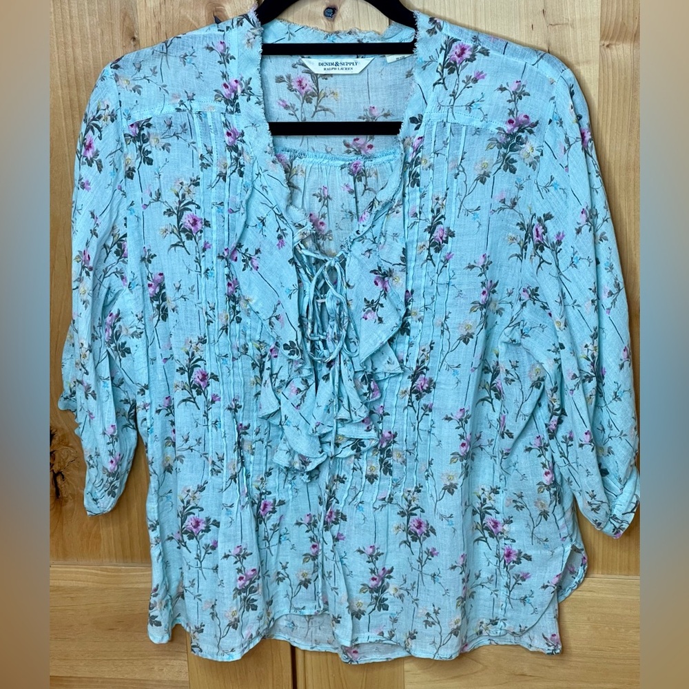 Denim & Supply cotton floral blouse